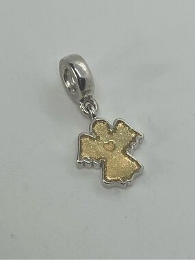 Pandora 925 ALE Snow Angel Yellow Enamel Dangle Charm | # 791238EN51